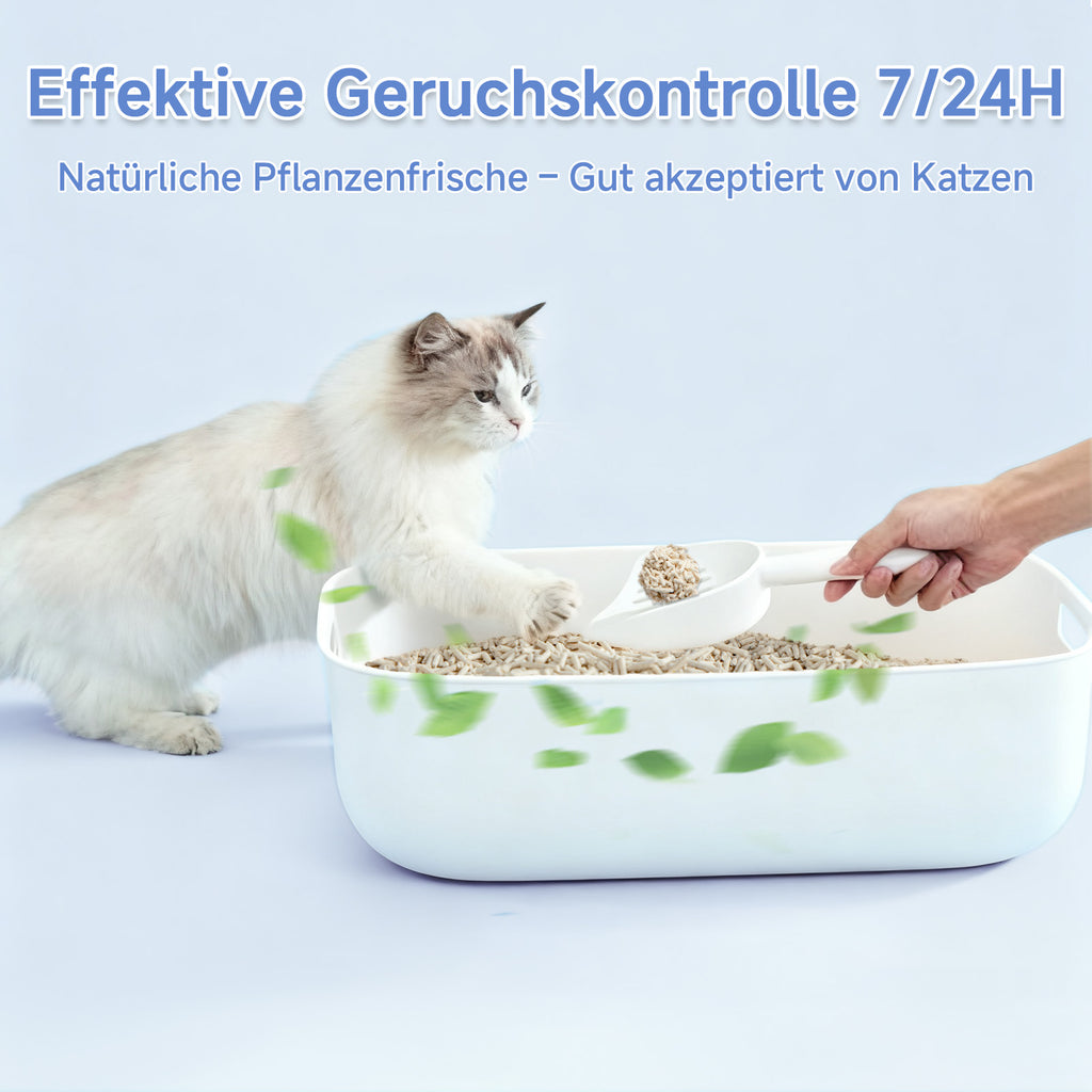 TOPMEOW Katzenstreu Tofu (4 × 4,6 kg), Klumpstreu Katzenstreu, Pflanzlich, Staubarm, Hohe Geruchsbindung