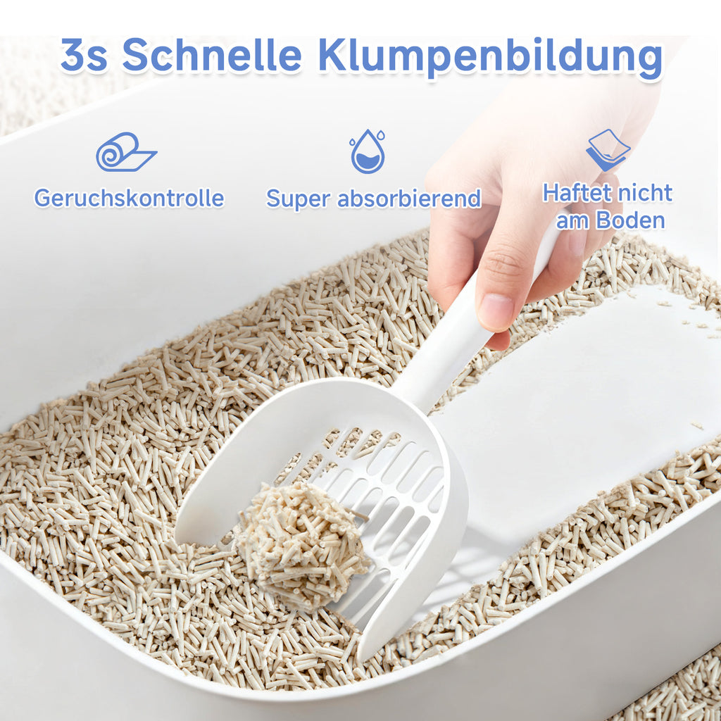 TOPMEOW Katzenstreu Tofu (4 × 4,6 kg), Klumpstreu Katzenstreu, Pflanzlich, Staubarm, Hohe Geruchsbindung